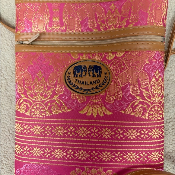 Elephant Print Crossbody Bag Set - Pink, Red, Blue, Purple Handmade In Thailand - Picture 5 of 8